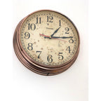 1940s Ferranti Copper Wall Clock – Rare Art Deco Industrial British Timepiece