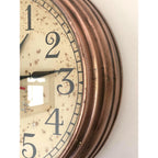 1940s Ferranti Copper Wall Clock – Rare Art Deco Industrial British Timepiece