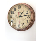 1940s Ferranti Copper Wall Clock – Rare Art Deco Industrial British Timepiece