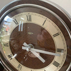 1940s Metamec Art Deco Mantel Clock – Vintage Wooden Shelf Clock, Quartz Movement
