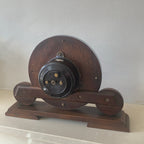 1940s Metamec Art Deco Mantel Clock – Vintage Wooden Shelf Clock, Quartz Movement