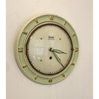 1950s Garant Schwebe-Anker Ceramic Wall Clock – Mint Green, West Germany, Mid Century Modern.