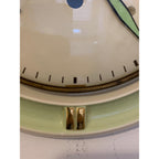 1950s Garant Schwebe-Anker Ceramic Wall Clock – Mint Green, West Germany, Mid Century Modern.