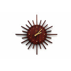 1960s Acctim Teak Sunburst Clock – Mid Century Modern Starburst Wall Decor