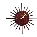 1960s Acctim Teak Sunburst Clock – Mid Century Modern Starburst Wall Decor
