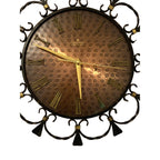 1960s Junghans Electronic Wall Clock – Wrought Iron Scrollwork Copper Dial West Germany Mid Century Modern