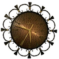 1960s Junghans Electronic Wall Clock – Wrought Iron Scrollwork Copper Dial West Germany Mid Century Modern