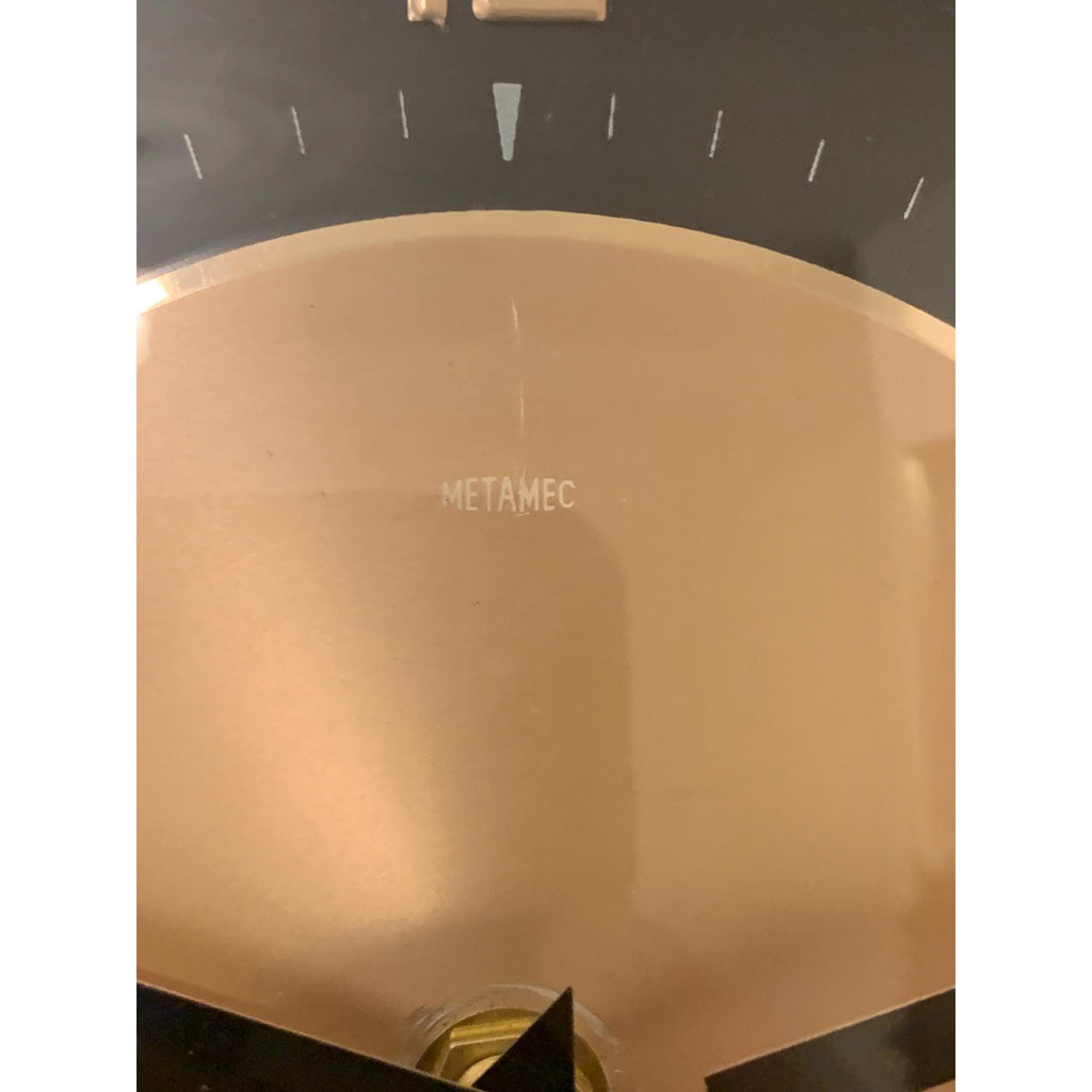 1960s Metamec Black Copper Wall Clock – Mid Century Modern Brass Bezel