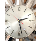 1960s Metamec Teak Nickel Sunburst Clock – Rare Eames Era Mid Century Modern Wall Art