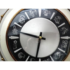 1960s Metamec Zodiac Wall Clock – Atomic Starburst Mid Century Modern Brass Bezel