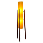 1960s Yellow Rocket Floor Lamp – Sheerlite Fibreglass, Teak Tripod, Space Age Mid Century Modern