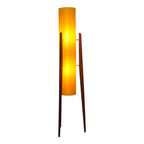 1960s Yellow Rocket Floor Lamp – Sheerlite Fibreglass, Teak Tripod, Space Age Mid Century Modern
