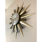 1970s Metamec Sunburst Wall Clock Model 5629 – Silver Baton Dial, Most Sought-After Variant, 60cm, Mid Century Modern, Made in England