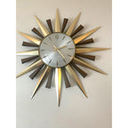 1970s Metamec Sunburst Wall Clock Model 5629 – Silver Baton Dial, Most Sought-After Variant, 60cm, Mid Century Modern, Made in England