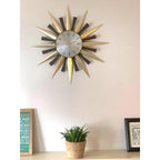 1970s Metamec Sunburst Wall Clock Model 5629 – Silver Baton Dial, Most Sought-After Variant, 60cm, Mid Century Modern, Made in England