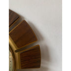 1970s Smiths Timecal Sunburst Clock – Teak Gold Starburst, Mid Century Modern Wall Decor