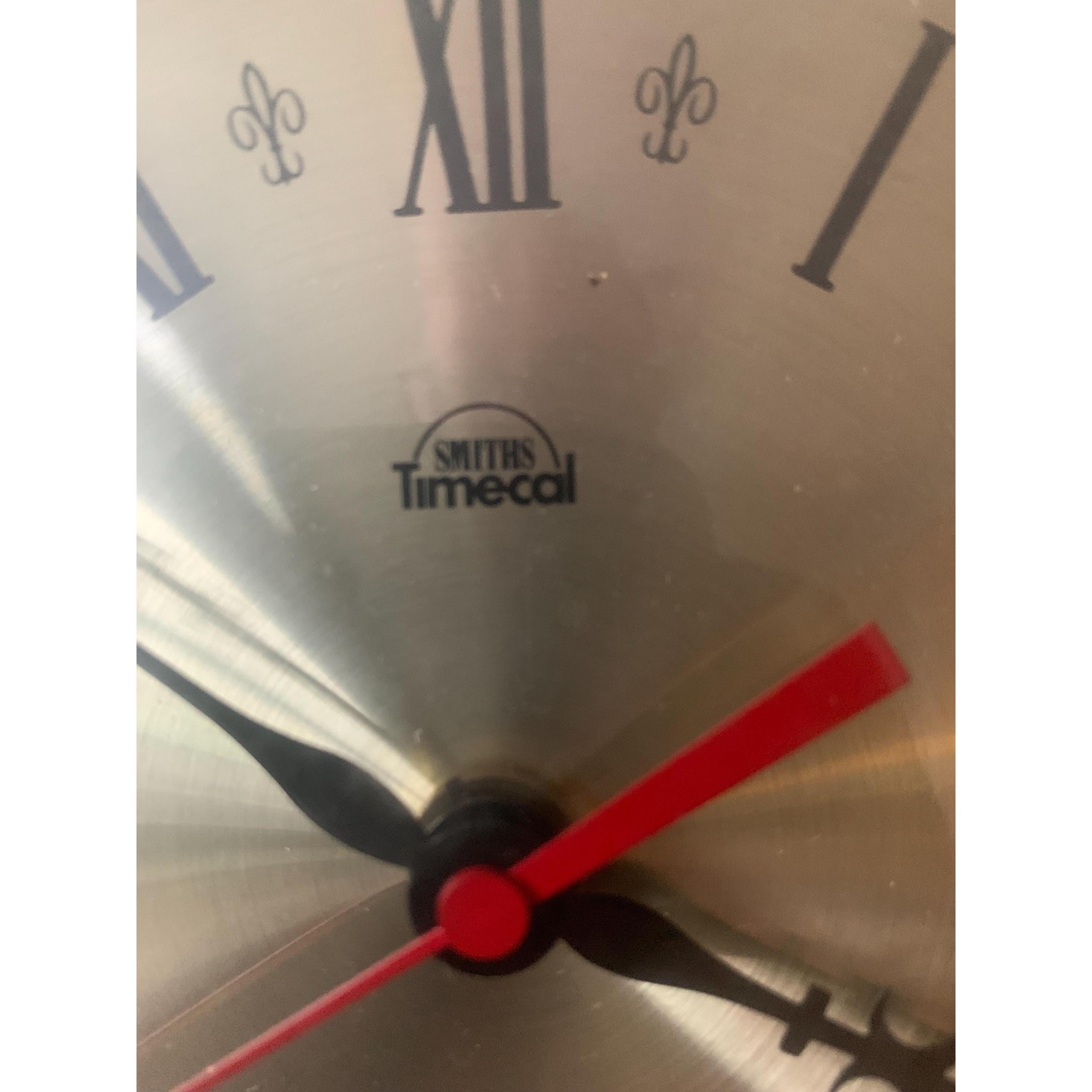 1970s Smiths Timecal Sunburst Clock – Teak Gold Starburst, Mid Century Modern Wall Decor