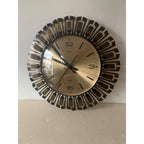 1980s Acctim Sunburst Wall Clock – Mid Century Modern Starburst, Made England
