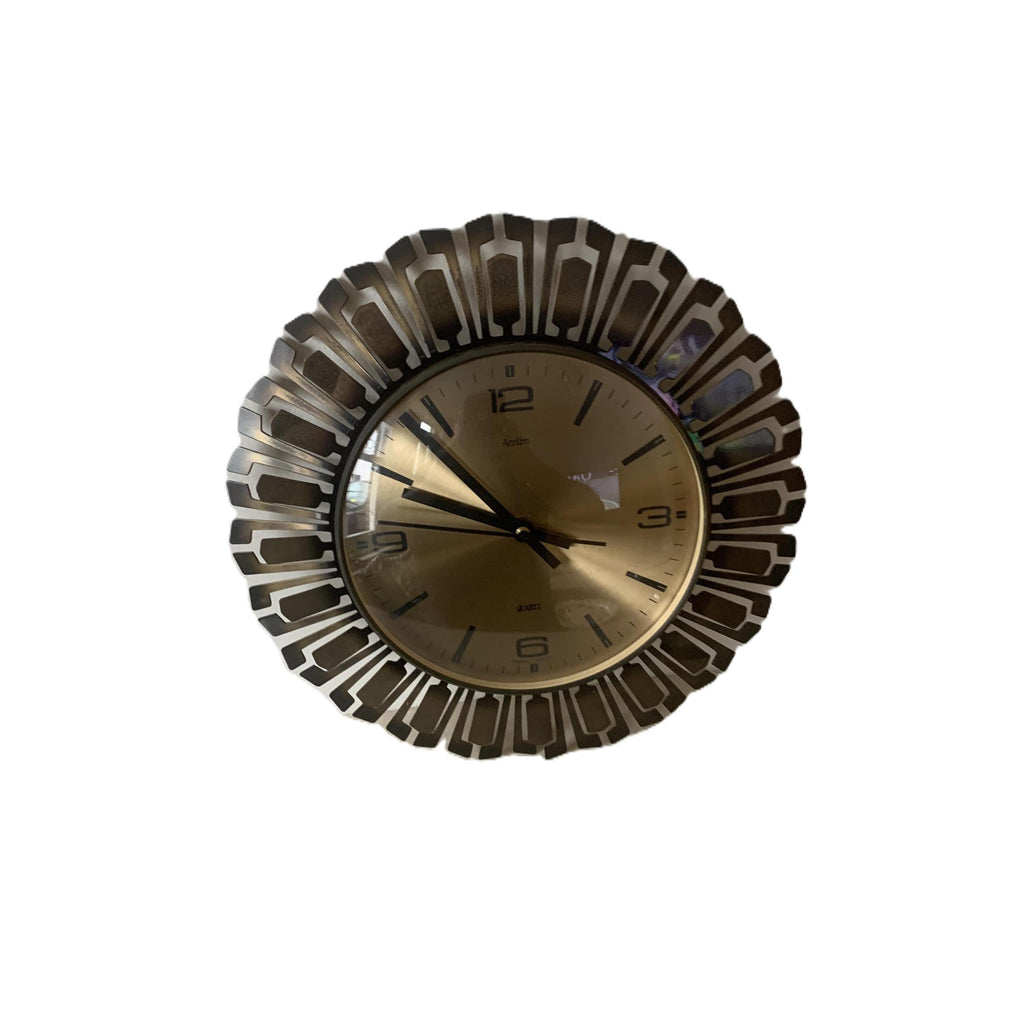 1980s Acctim Sunburst Wall Clock – Mid Century Modern Starburst, Made England