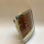1980s Diamond Mechanical Table Clock – Red Dial, Wind Up, NOS Original Box