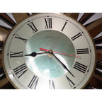 1980s Metamec Brass Sunburst Clock – Mid Century Modern Starburst Wall Art