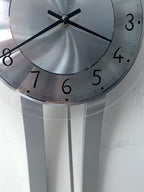 AMS West Germany Pendulum Wall Clock, Faux Aluminium, Junghans Movement