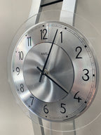 AMS West Germany Pendulum Wall Clock, Faux Aluminium, Junghans Movement