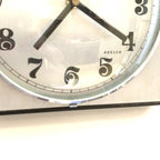 Adelco Wall Clock – 1960s Square Steel, Brushed Aluminium, Gothic Numerals