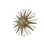 Anstey & Wilson Brass Sunburst Clock – 1960s Mid Century Modern Starburst Wall Clock
