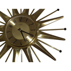 Anstey & Wilson Brass Sunburst Clock – 1960s Mid Century Modern Starburst Wall Clock