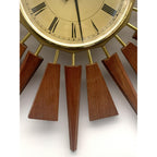 Anstey & Wilson Teak Sunburst Clock – 1960s Eames Era Wall Art