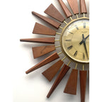 Anstey & Wilson Teak Sunburst Clock – 1960s Eames Era Wall Art