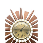 Anstey & Wilson Teak Sunburst Clock – 1960s Eames Era Wall Art