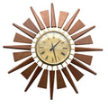 Anstey & Wilson Teak Sunburst Clock – 1960s Eames Era Wall Art