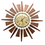 Anstey & Wilson Teak Sunburst Clock – 1960s Eames Era Wall Art
