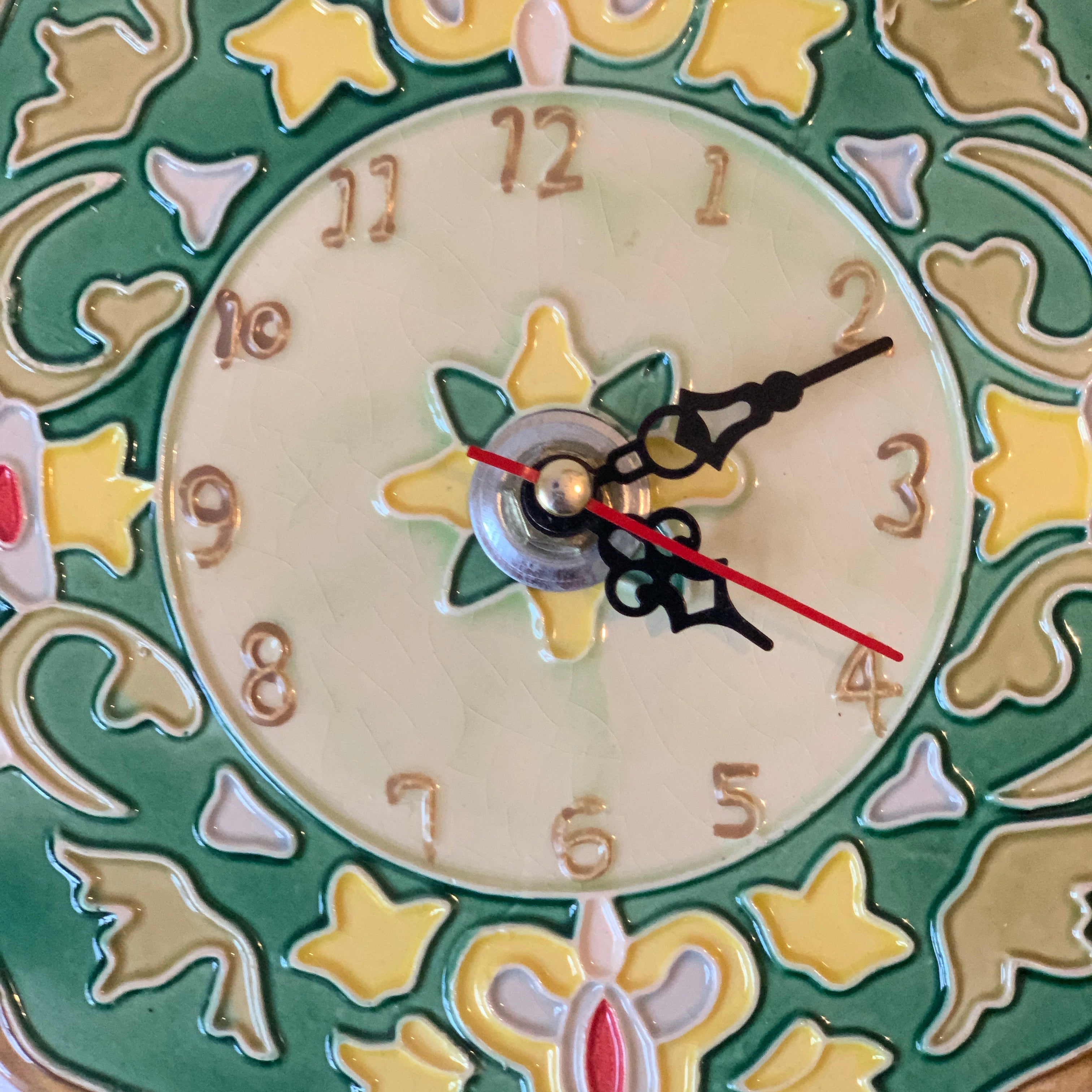 Artecer Hispacer Sevilla Spanish Ceramic Wall Clock – Cuerda Seca Hand Painted 7 Inch Andalusia