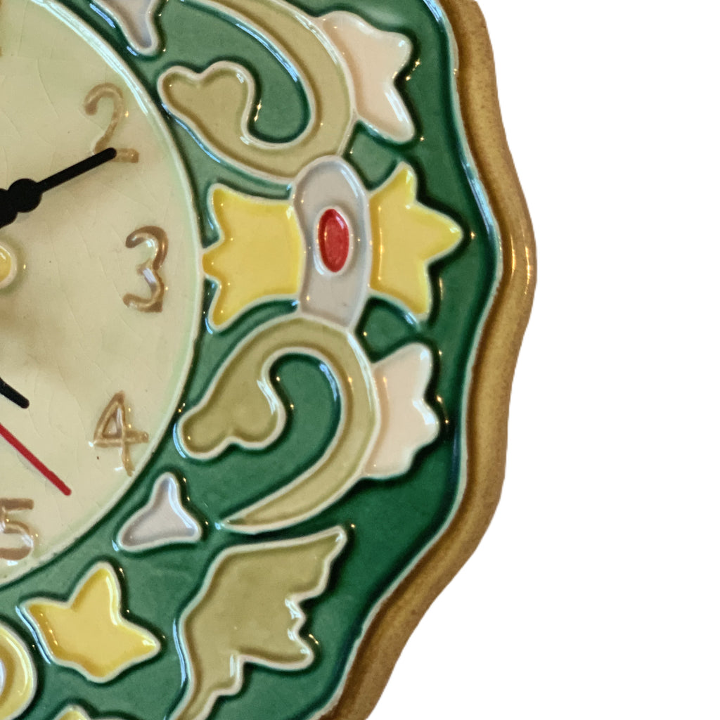 Artecer Hispacer Sevilla Spanish Ceramic Wall Clock – Cuerda Seca Hand Painted 7 Inch Andalusia