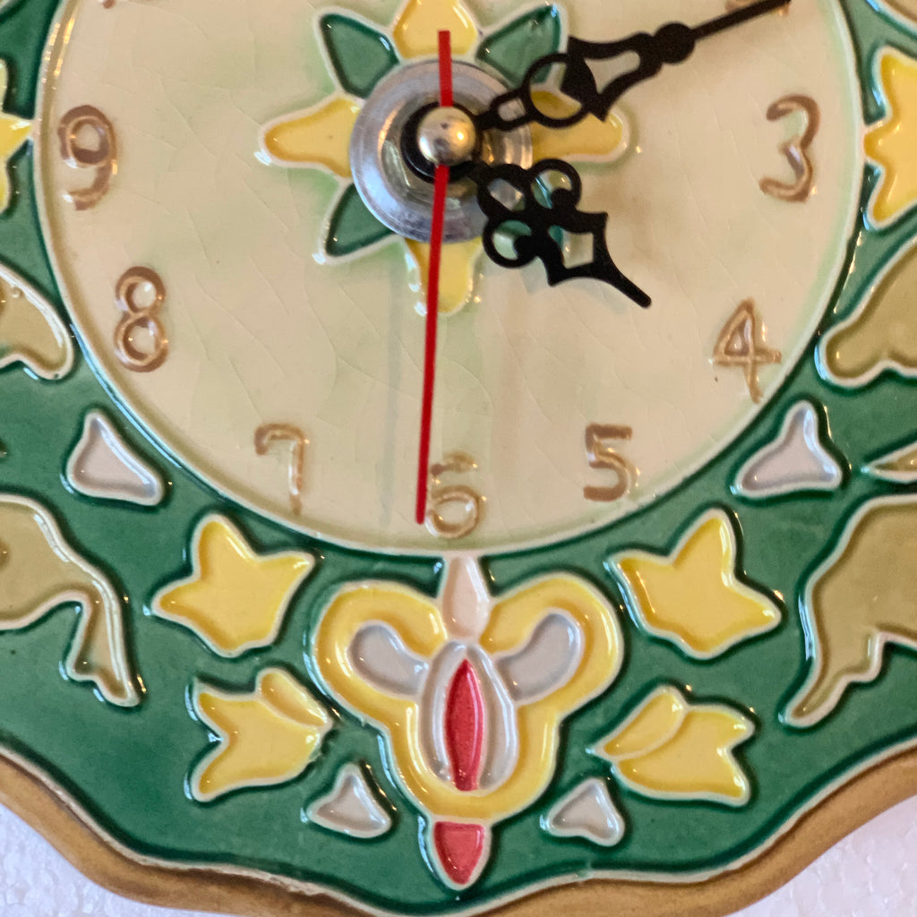 Artecer Hispacer Sevilla Spanish Ceramic Wall Clock – Cuerda Seca Hand Painted 7 Inch Andalusia