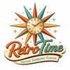 Retro-themed logo with a sunburst design and 'Retro Time' text on a white background