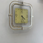 Citizen Quartz Japan Square Wall Clock – 1970s Acrylic Chrome Frame, Restored