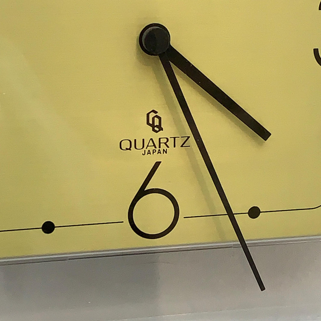 Citizen Quartz Japan Square Wall Clock – 1970s Acrylic Chrome Frame, Restored