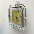 Citizen Quartz Japan Square Wall Clock – 1970s Acrylic Chrome Frame, Restored