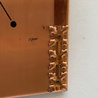 Copper Crafts Zambia Starburst Wall Clock — Malachite Marker, Vintage 1960s