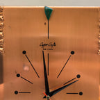 Copper Crafts Zambia Starburst Wall Clock — Malachite Marker, Vintage 1960s