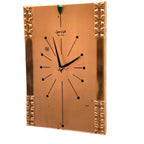 Copper Crafts Zambia Starburst Wall Clock — Malachite Marker, Vintage 1960s