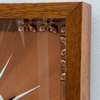 Copper Crafts Zambia Starburst Wall Clock Oak Frame Malachite Markers Vintage 1960s