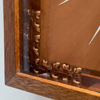 Copper Crafts Zambia Starburst Wall Clock Oak Frame Malachite Markers Vintage 1960s
