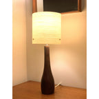 Danish Teak Bottle Table Lamp – 1960s ESA Denmark Solid Teak Original Fibreglass Drum Shade