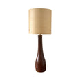 Danish Teak Bottle Table Lamp – 1960s ESA Denmark Solid Teak Original Fibreglass Drum Shade