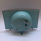 Diamond Mechanical Table Clock – Blue Dial, Chrome Case, NOS, 1980s